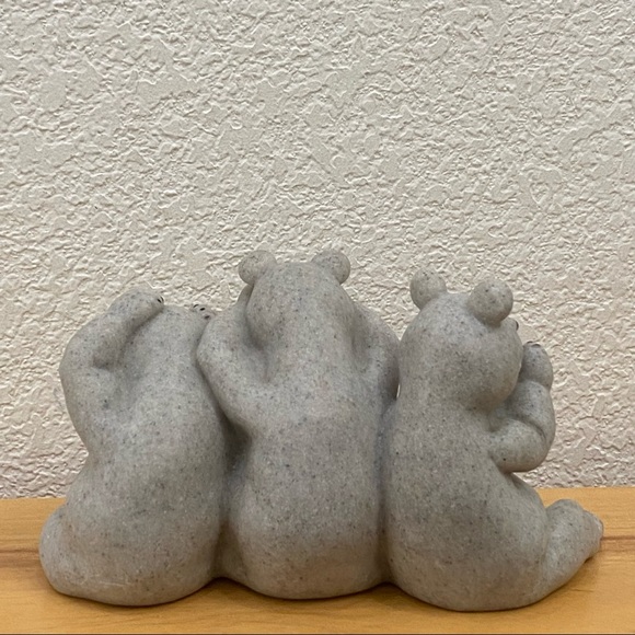 Quarry Critters UH OH Second Nature Design Bears See Hear Speak No Evil Figurine - Picture 4 of 13